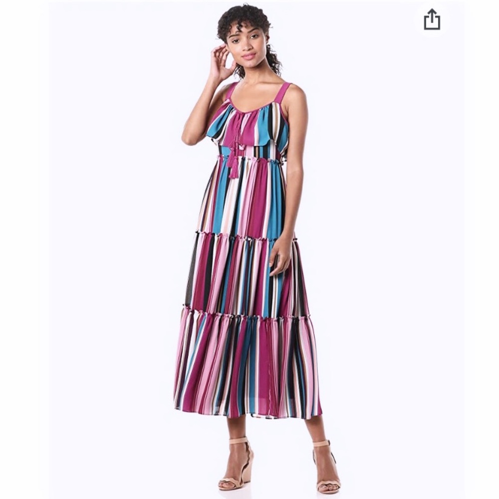Sleeveless Striped Long Maxi Dress